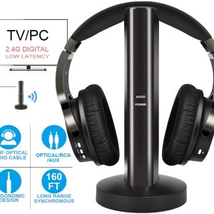 Wireless TV Headphones with 2.4G Digital RF Transmitter