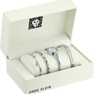 Anne Klein Women's Premium Crystal Accented Watch and Bracelet Set